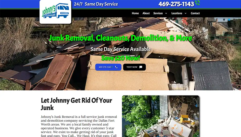 Web Design for Johnny's Junk Removal